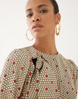 Multicolor Honeycomb Patterned Blouse Fınal Item - Porterist 1
