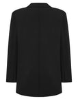 Black Padded Shoulder Blazer Jacket