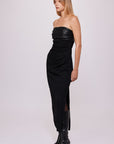 Leather Strapless Dress Black K Fınal Item - Porterist 2