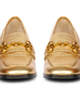 Saint G Jacqueline Metallic Loafers Gold
