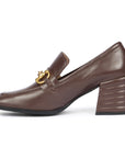 Saint G Isha Heeled Loafers Coffee