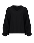 Black Batwing Sleeve Oversized Top