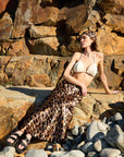 Leopard Print Satin Midi Skirt Fınal Item - Porterist 1