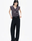 Anthracite V-Neck Padded T-Shirt