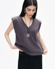 Anthracite V-Neck Padded T-Shirt