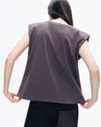 Anthracite V-Neck Padded T-Shirt