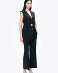 Black Double-Pleated Pants