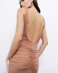 Cinnamon Backless Maxi Dress