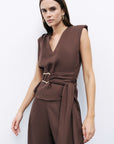 Coffee Pleated Pants