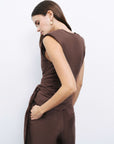 Coffee Pleated Pants