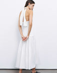 Off-White Halter Neck Maxi Dress