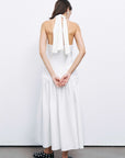 Off-White Halter Neck Maxi Dress