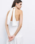 Off-White Halter Neck Maxi Dress