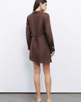 Coffee Mini Dress with Accessory Detail