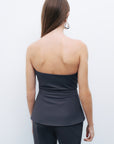 Anthracite Zippered Corset Look Blouse