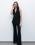 Black Accessory Detailed Blouse