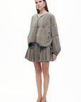 Khaki Asymmetrical Cut Jacket