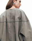 Khaki Asymmetrical Cut Jacket