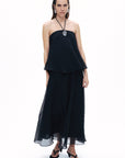 Black Halter Neck Maxi Dress
