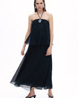 Black Halter Neck Maxi Dress