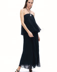Black Halter Neck Maxi Dress