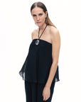 Black Halter Neck Maxi Dress