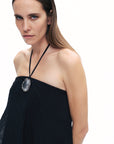 Black Halter Neck Maxi Dress
