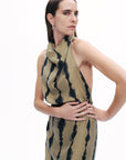 Multicolor Belt Detailed Printed Maxi Dress