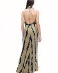 Multicolor Belt Detailed Printed Maxi Dress