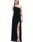 Black One Shoulder Maxi Dress