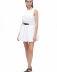 White Balloon Skirt Mini Dress