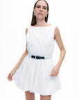 White Balloon Skirt Mini Dress