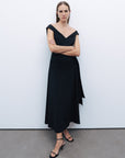 Black Tie Detail Midi Dress