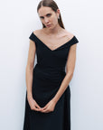 Black Tie Detail Midi Dress