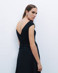 Black Tie Detail Midi Dress