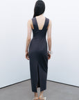 Anthracite Cut-Out Detailed Midi Dress