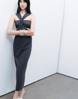 Anthracite Cut-Out Detailed Midi Dress