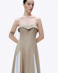 Beige Corset Look Dress