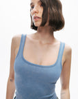 Indigo Printed Detail Crop Top