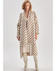 Shawl Collar Long Beige Knitwear Cardigan Fınal Item - Porterist 1