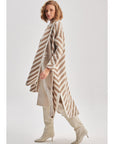 Shawl Collar Long Beige Knitwear Cardigan Fınal Item - Porterist 2