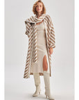 Shawl Collar Long Beige Knitwear Cardigan Fınal Item - Porterist 3