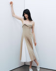 Beige Corset Look Dress