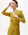 Metal Buckle Detailed Stylish Khaki Dress Fınal Item - Porterist 5