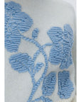 Blue Knitwear Sweater With Flower Details | Porterist
