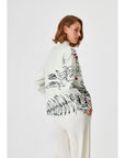 Loose Fit Ecru Sweater With Handcrafted Flower Embroidery Fınal Item - Porterist 5