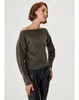 Grey Knitwear Sweater With Handcrafted Spiral Strip Detail Fınal Item - Porterist 1