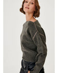 Grey Knitwear Sweater With Handcrafted Spiral Strip Detail Fınal Item - Porterist 2