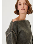 Grey Knitwear Sweater With Handcrafted Spiral Strip Detail Fınal Item - Porterist 3