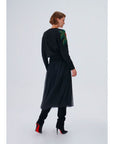 Black Knitwear Sweater With Hand Embroidered Rose Detail Fınal Item - Porterist 5